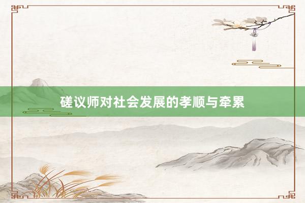 磋议师对社会发展的孝顺与牵累